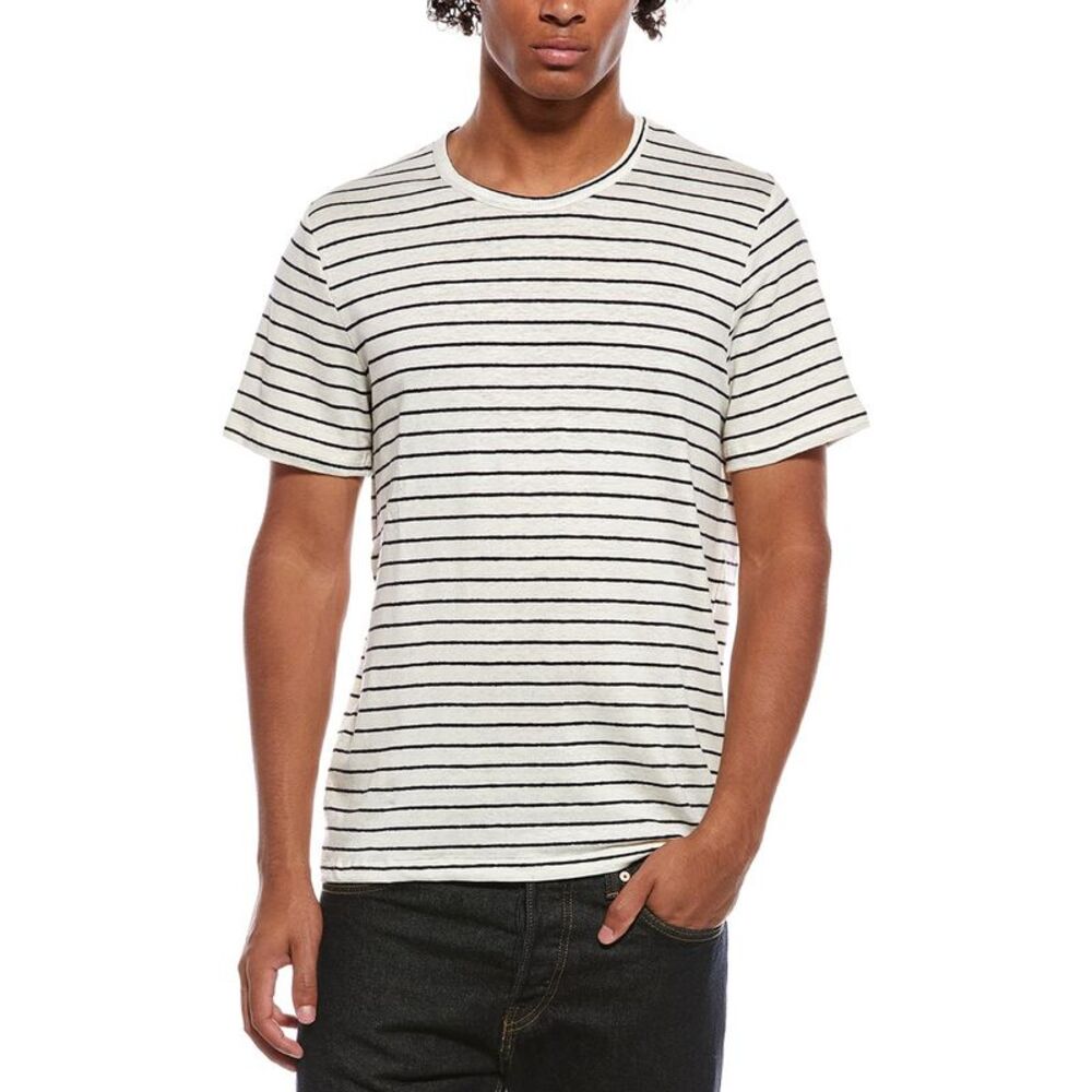Onia Mens  Stretch Linen-Blend Crewneck T-Shirt